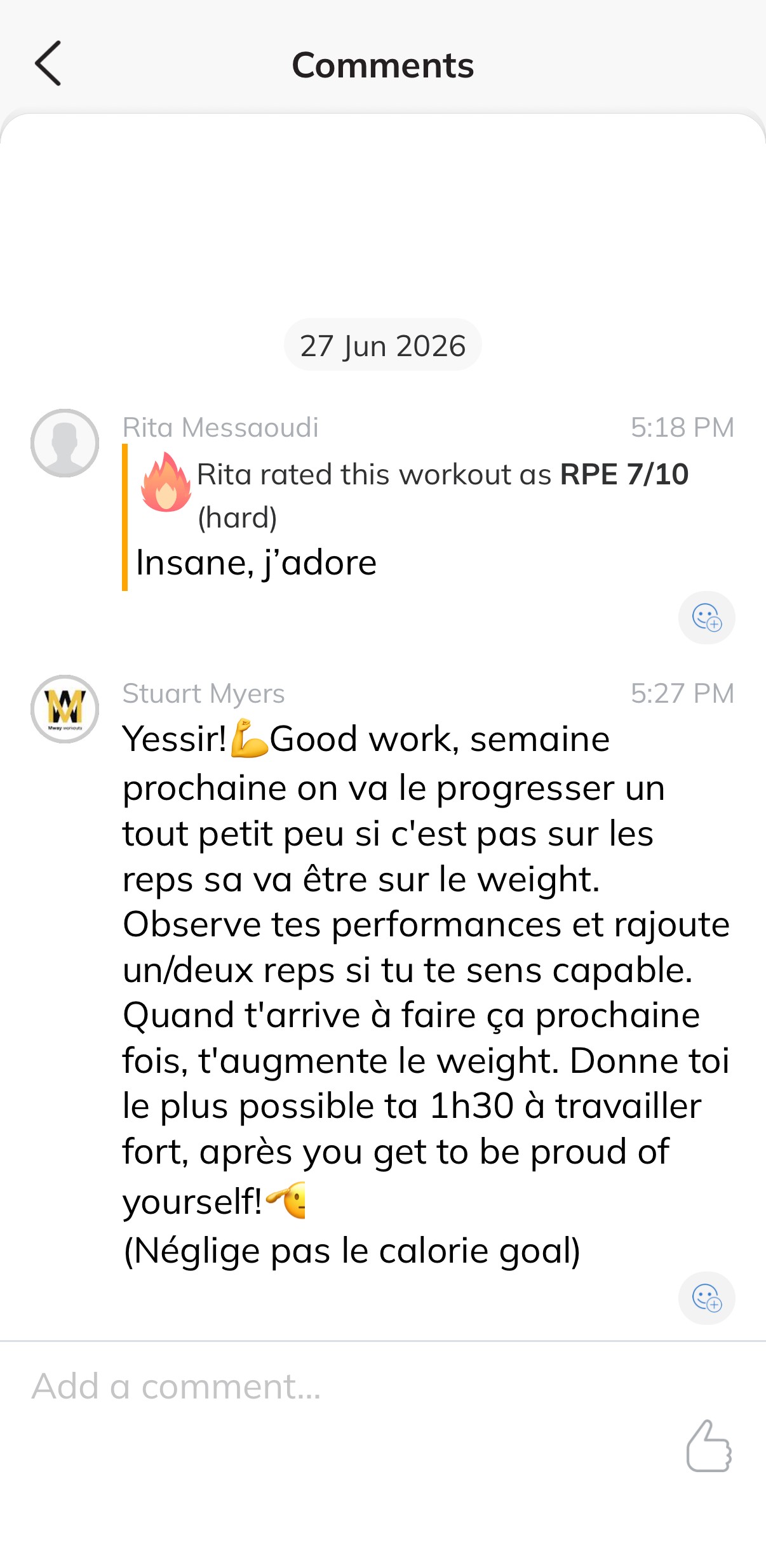 Messagerie coach-client